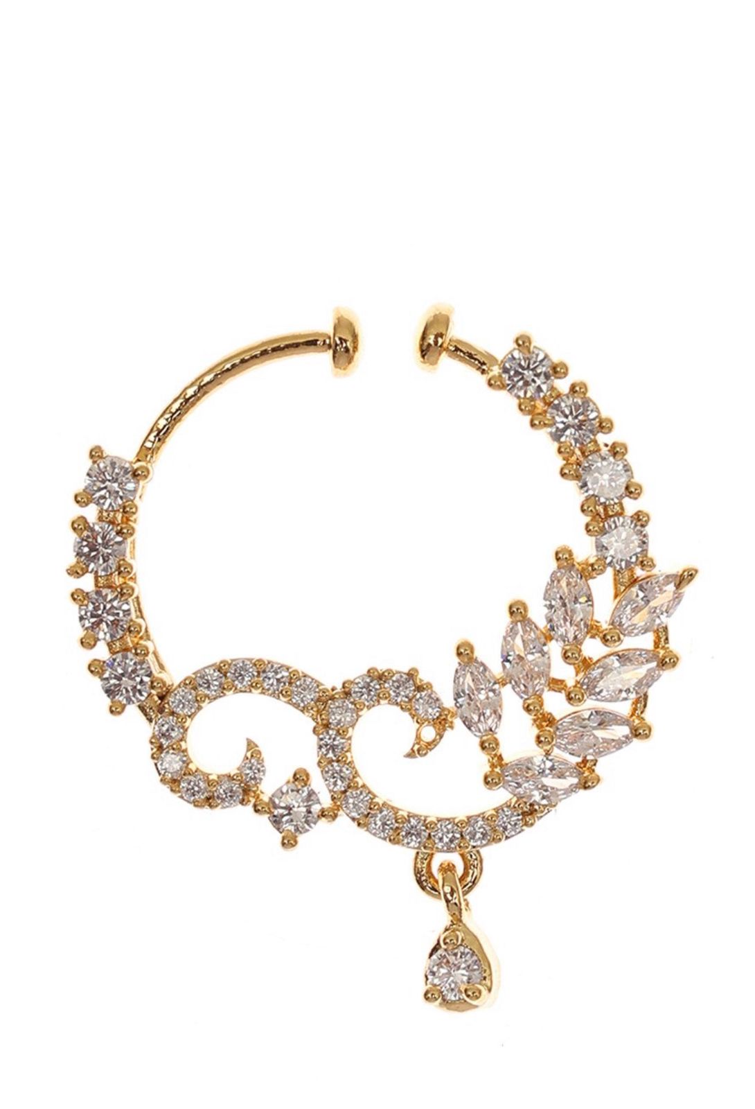 Gold-Plated Cubic Zirconia Septum Nosepin