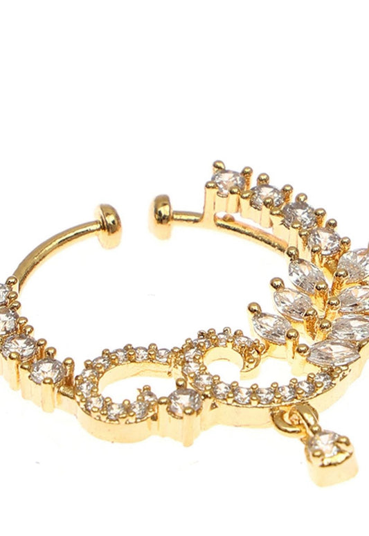Gold-Plated Cubic Zirconia Septum Nosepin