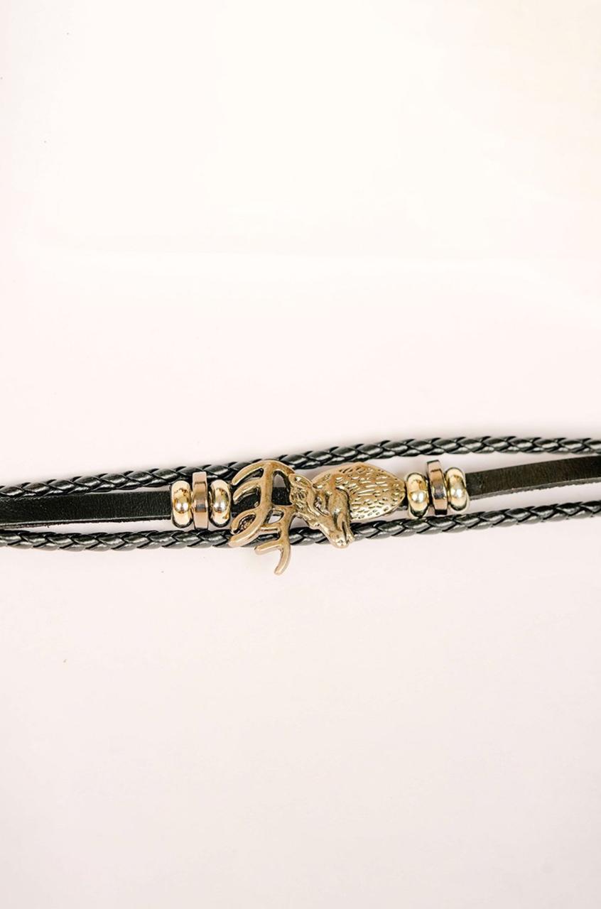 Men Leather Wraparound Bracelet