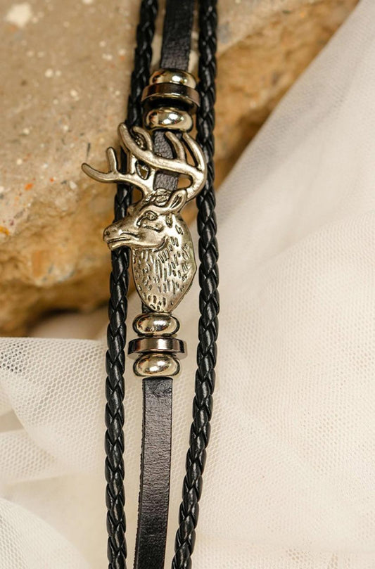 Men Leather Wraparound Bracelet