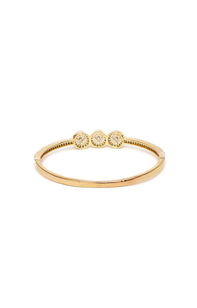 Brass American Diamond Studded Gold-Plated Cuff Bracelet