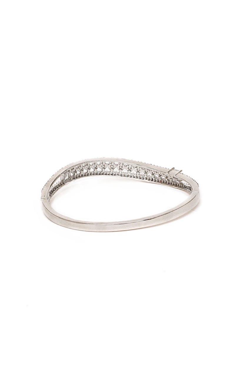 Silver-Plated American Diamond Studded Bangle-Style Bracelet