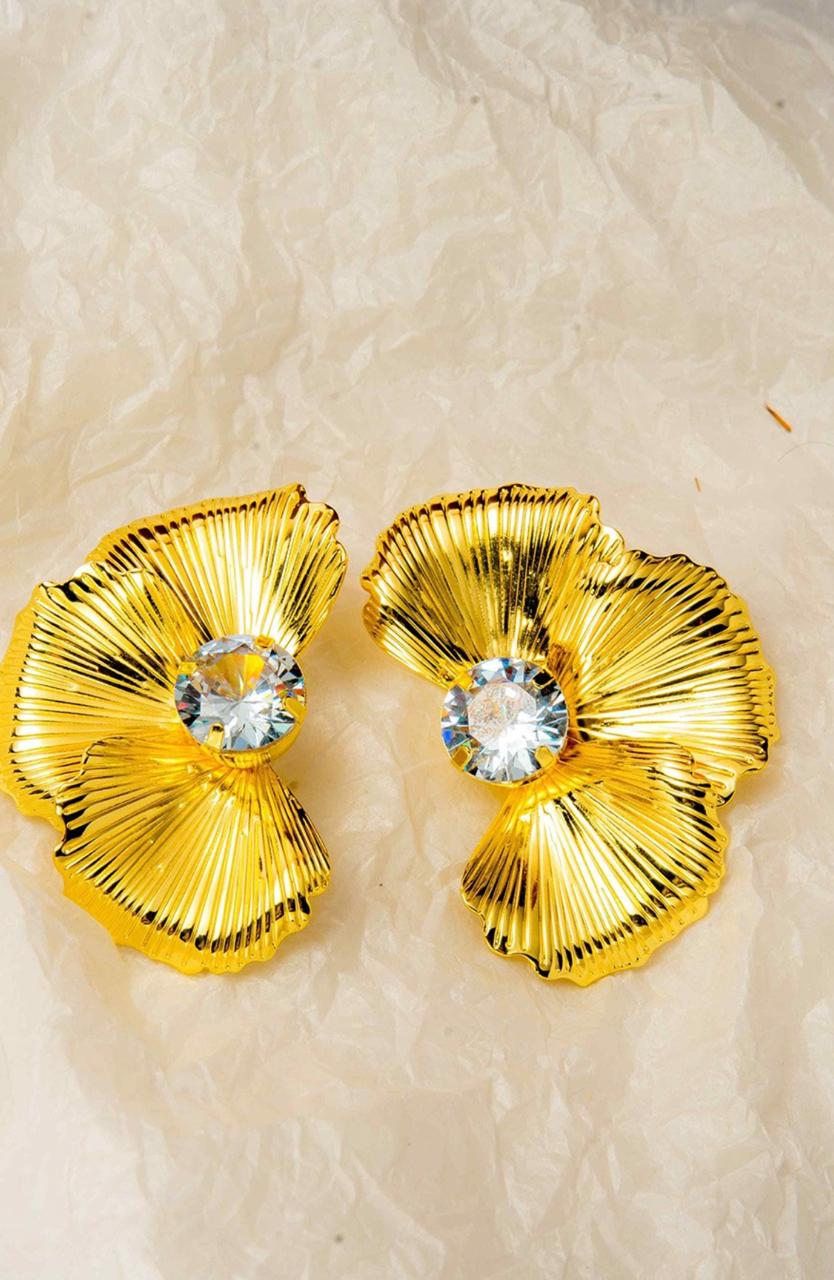 Gold-Plated Contemporary Shaped Studs