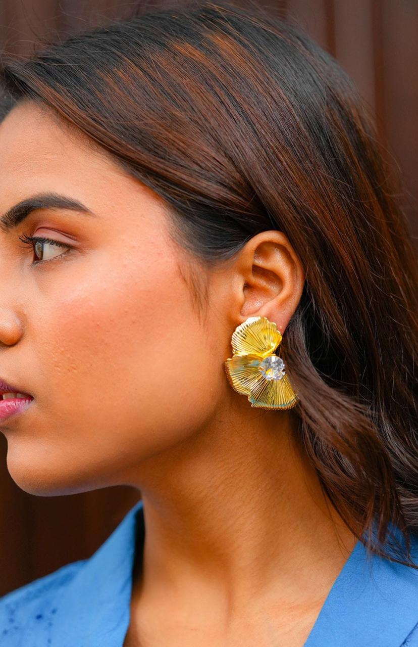 Gold-Plated Contemporary Shaped Studs