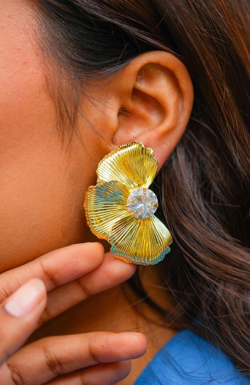 Gold-Plated Contemporary Shaped Studs