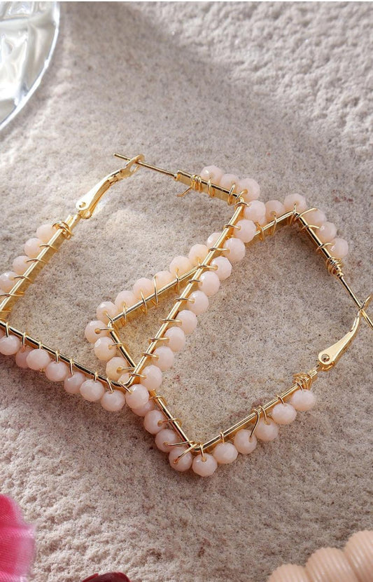 Alloy Contemporary Crystals Hoop Earrings