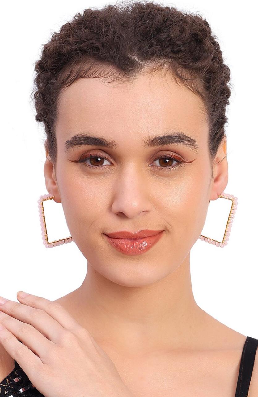 Alloy Contemporary Crystals Hoop Earrings