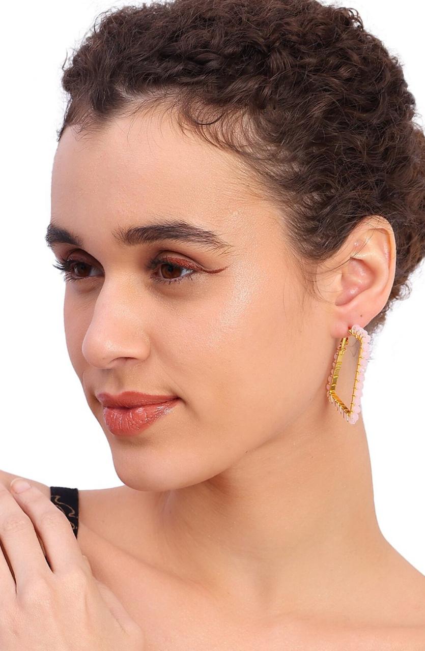 Alloy Contemporary Crystals Hoop Earrings