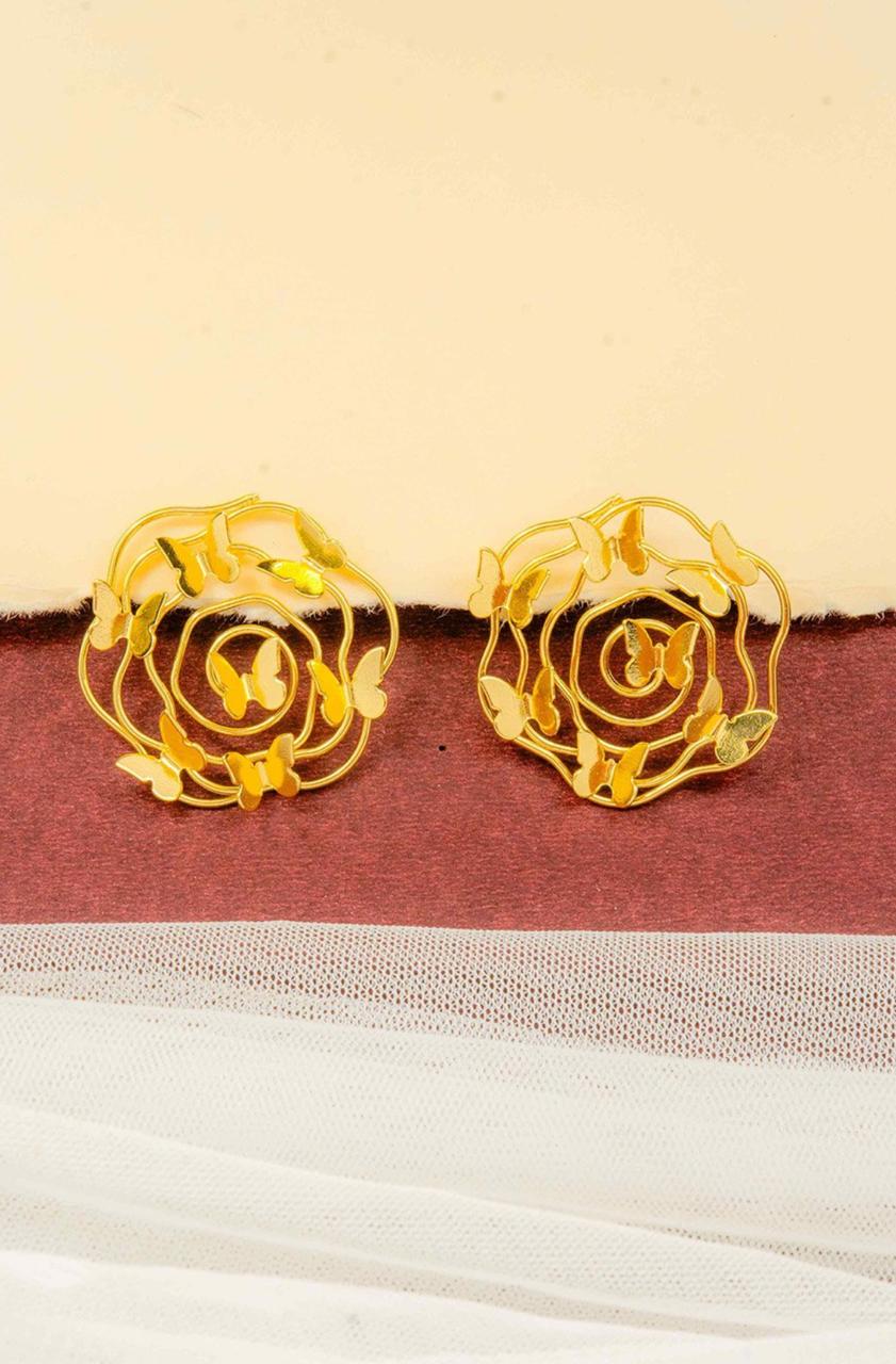 Gold-Plated Contemporary Shaped Studs