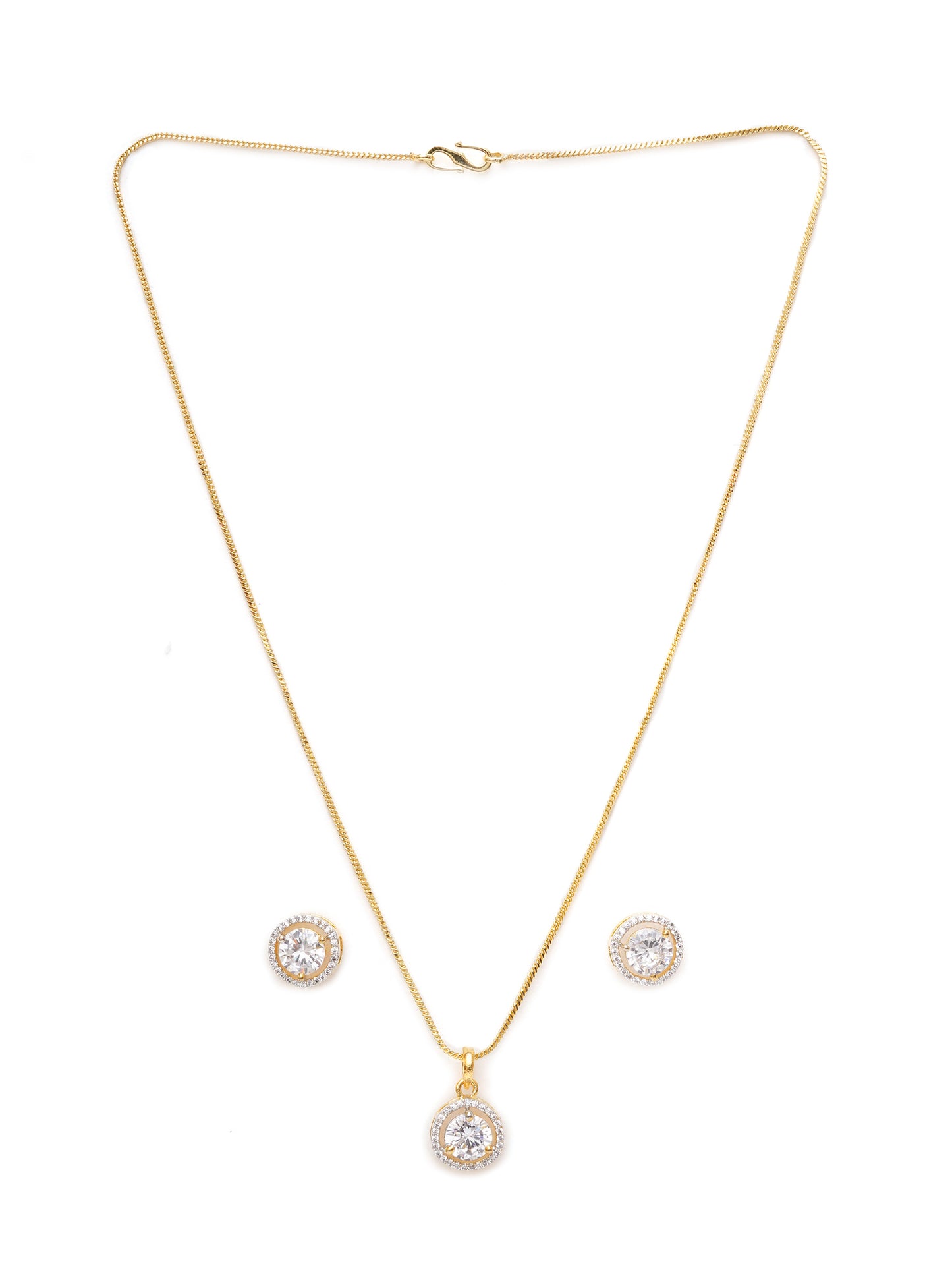 Mali Fionna Gold Plated CZ Studded Jewellery Set