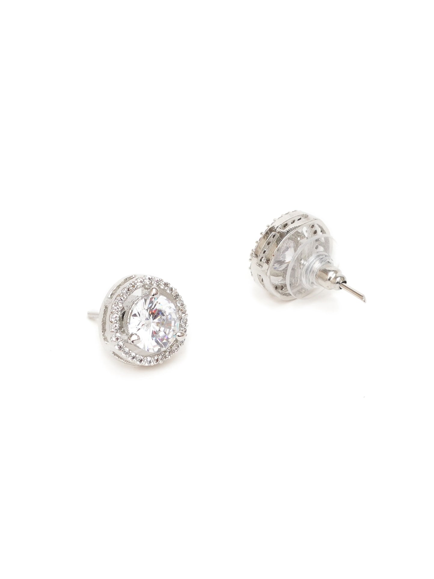 Mali Fionna Silve Plated CZ Studded Jewellery Set