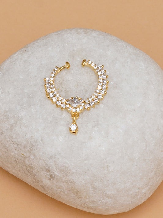 Gold-Plated Stone-Studded Septum Nosepin