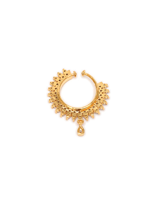 Mali Fionna Gold-Plated Stones-Studded Clip-On Nosering