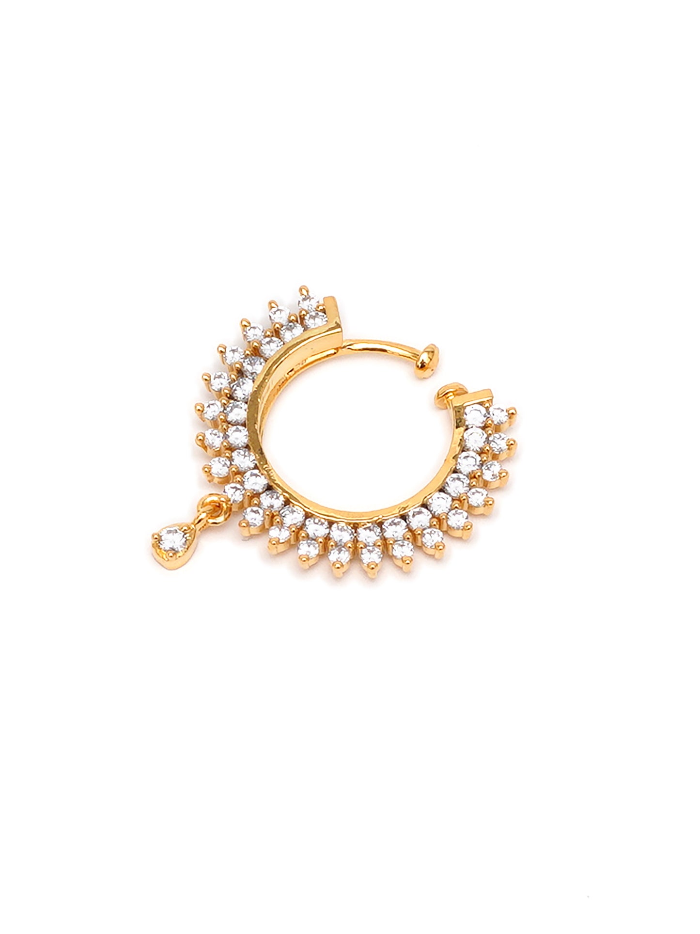 Mali Fionna Gold-Plated Stones-Studded Clip-On Nosering