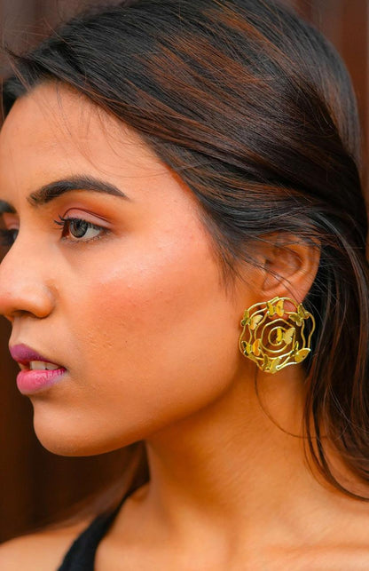 Gold-Plated Contemporary Shaped Studs