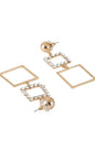 Gold-Plated Beads Studded Square Earrings
