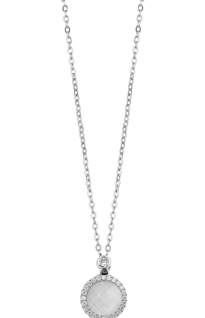 Silver-Plated Stone-Studded Pendant With Chain