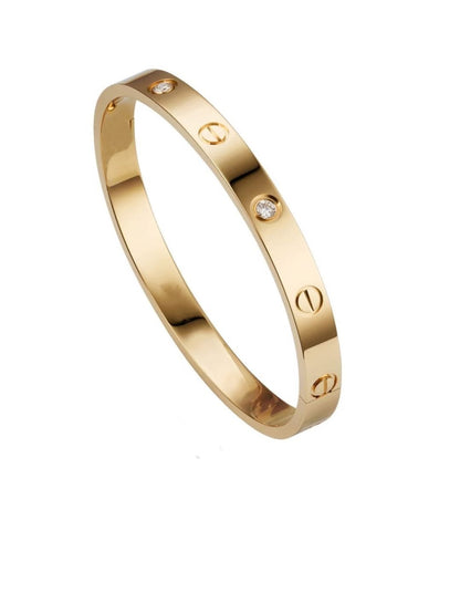 American Diamond Gold-Plated Kada Bracelet