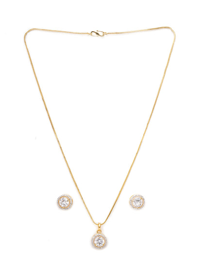 Mali Fionna Gold Plated CZ Studded Jewellery Set
