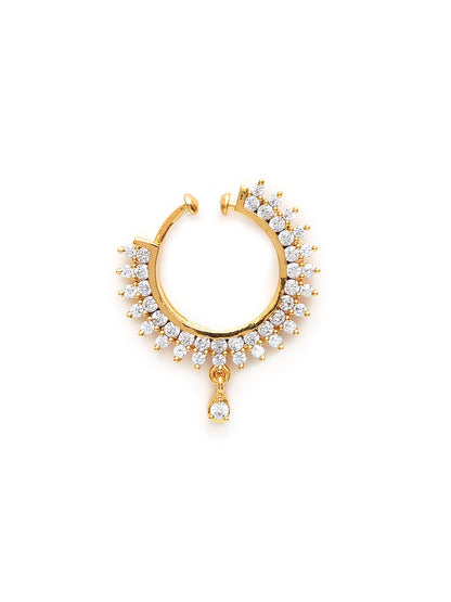 Mali Fionna Gold-Plated Stones-Studded Clip-On Nosering